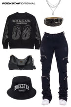 Alisson Black Cargo Super Stacked Jean