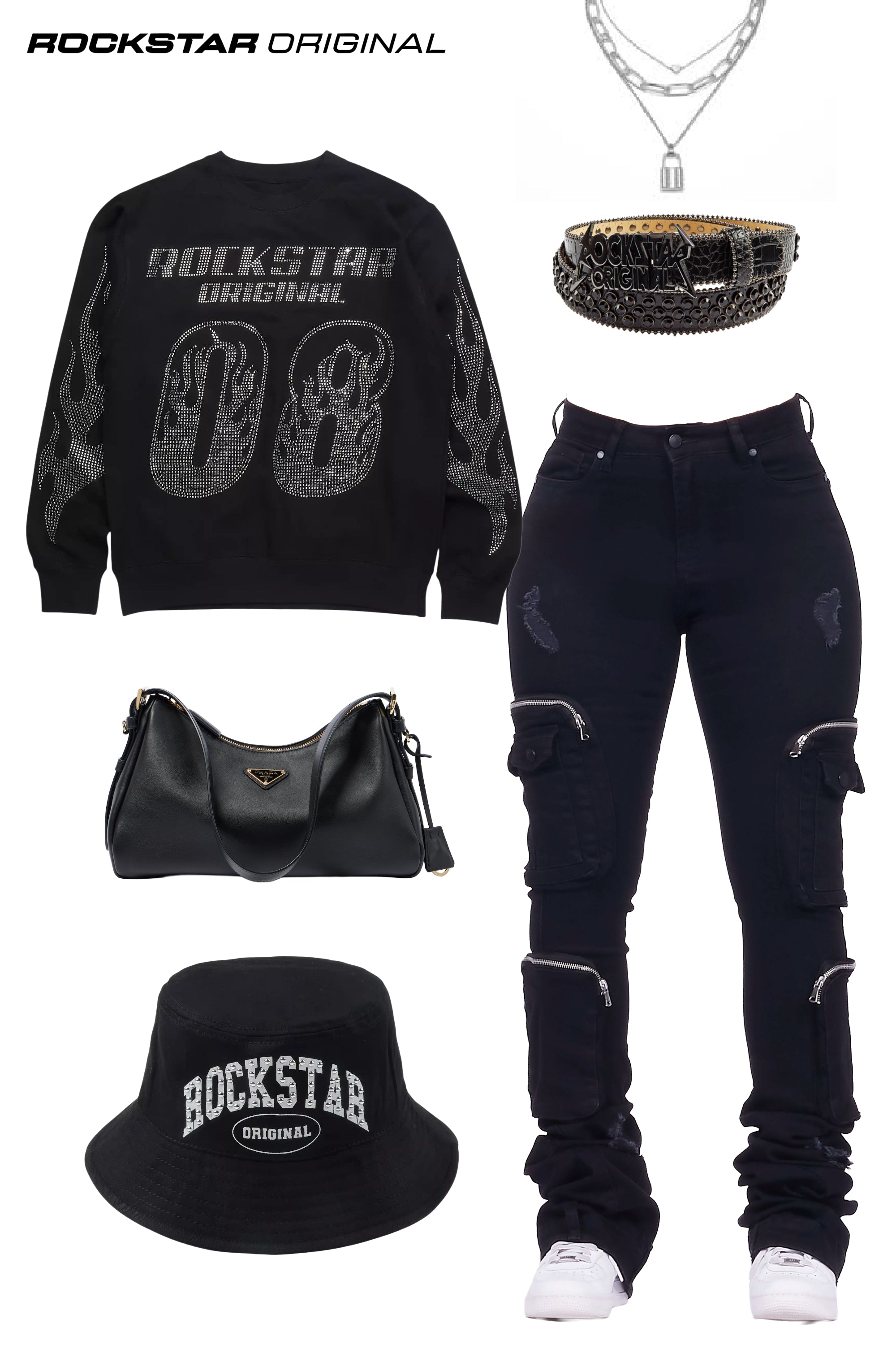 Alisson Black Cargo Super Stacked Jean