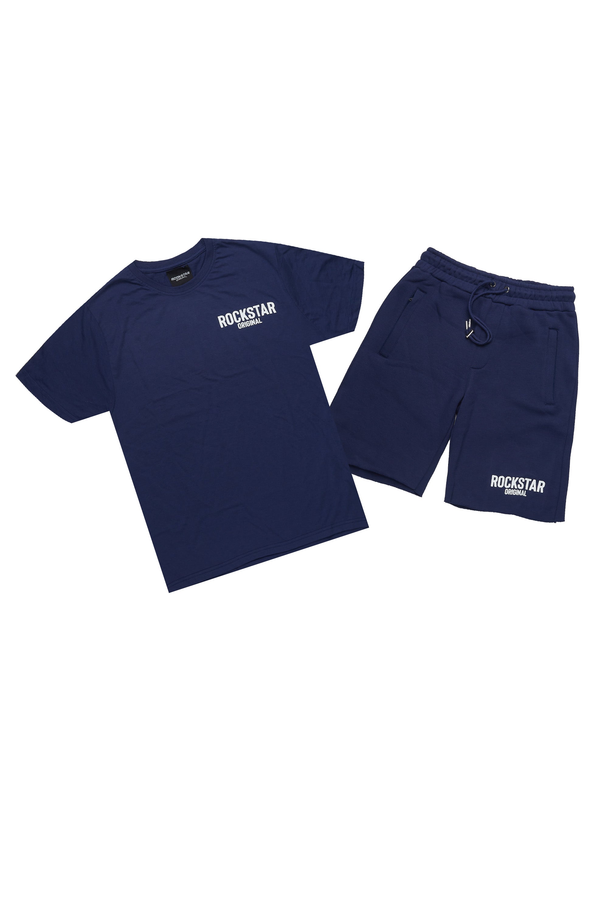 Sana Navy T-Shirt/Raw Edge Short Set