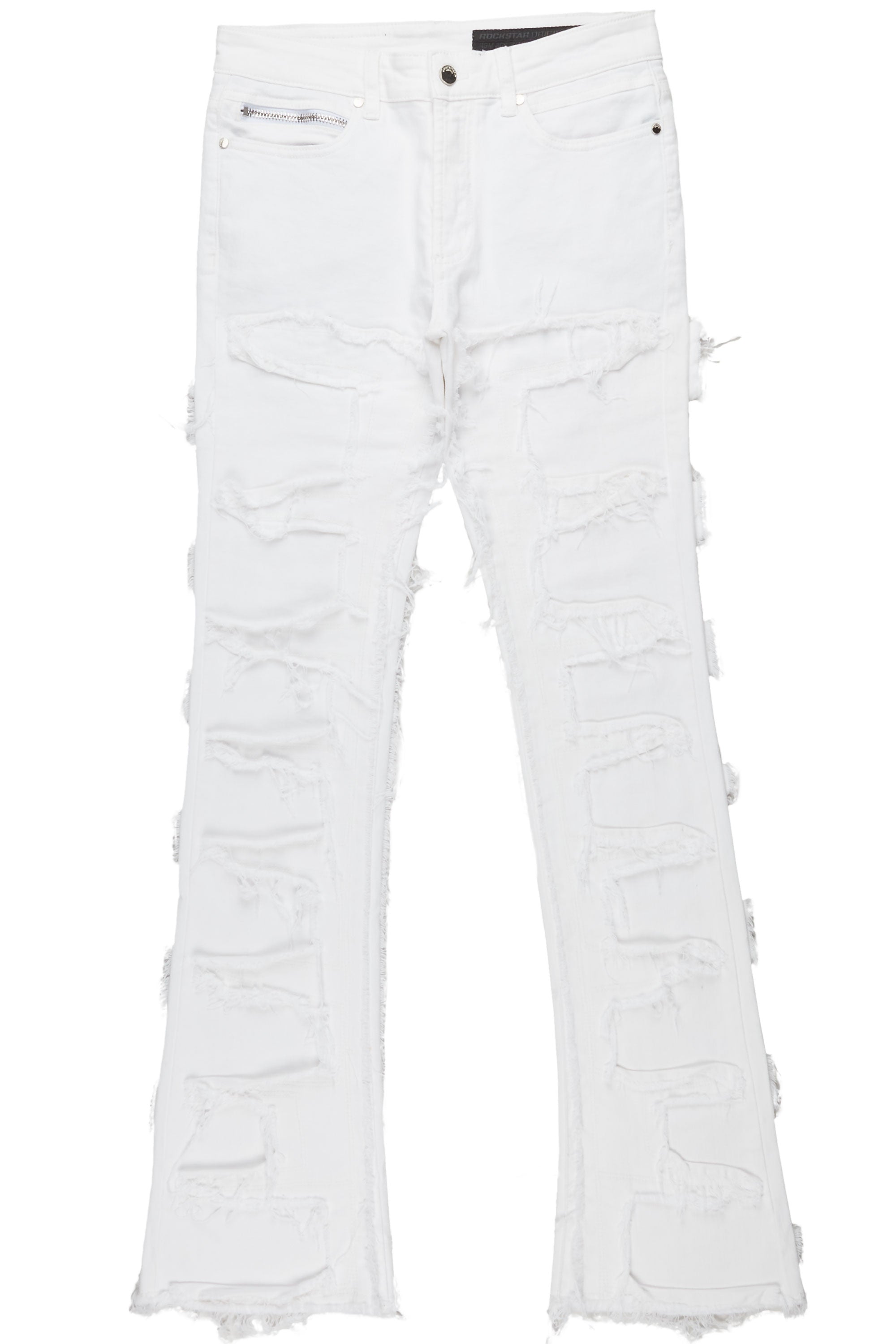 Shake White Stacked Flare Jean
