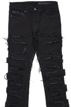 Shake Black Stacked Flare Jean