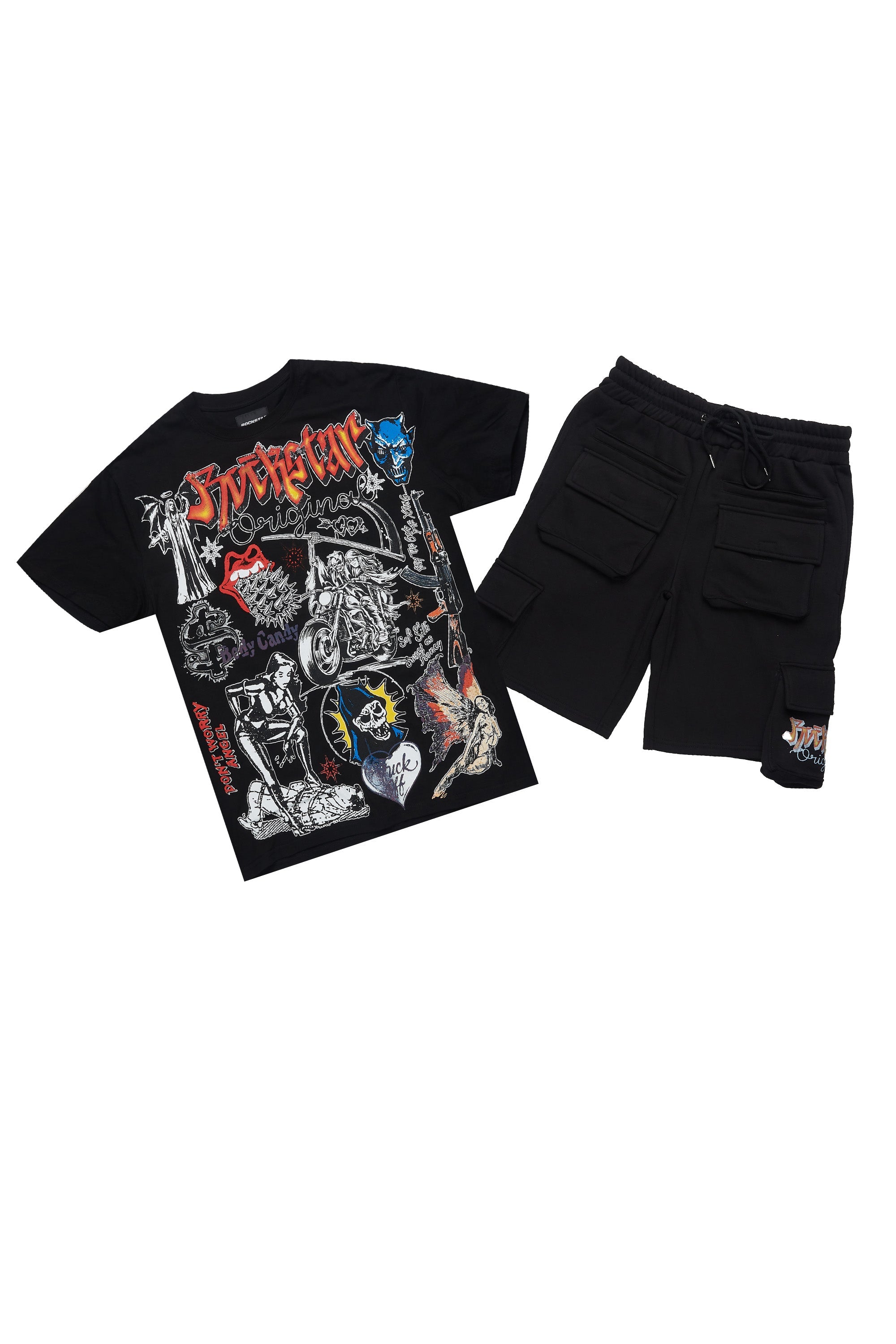 Shoota Black/Red Short Set
