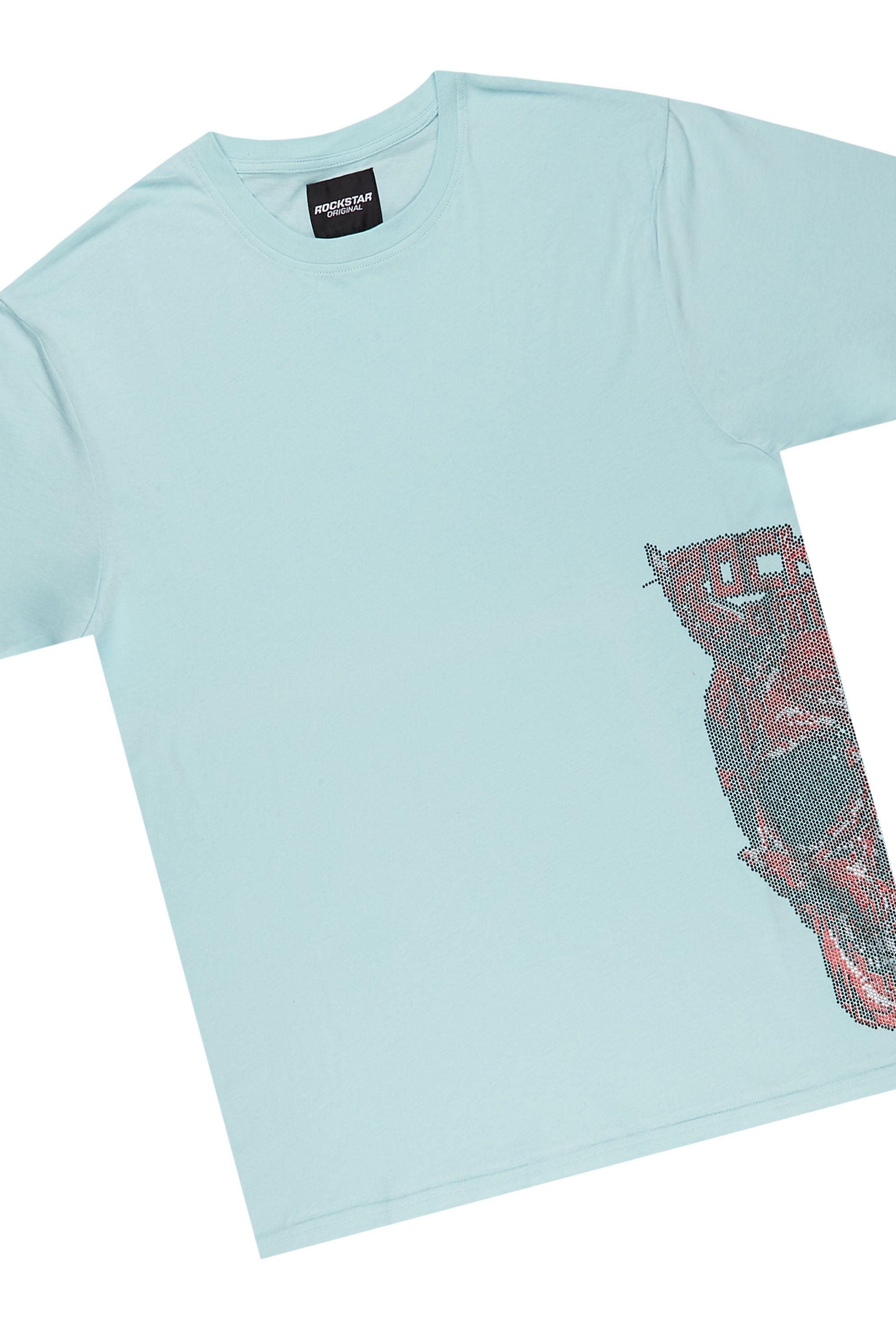 Sincere Aqua Graphic T-Shirt Short Set