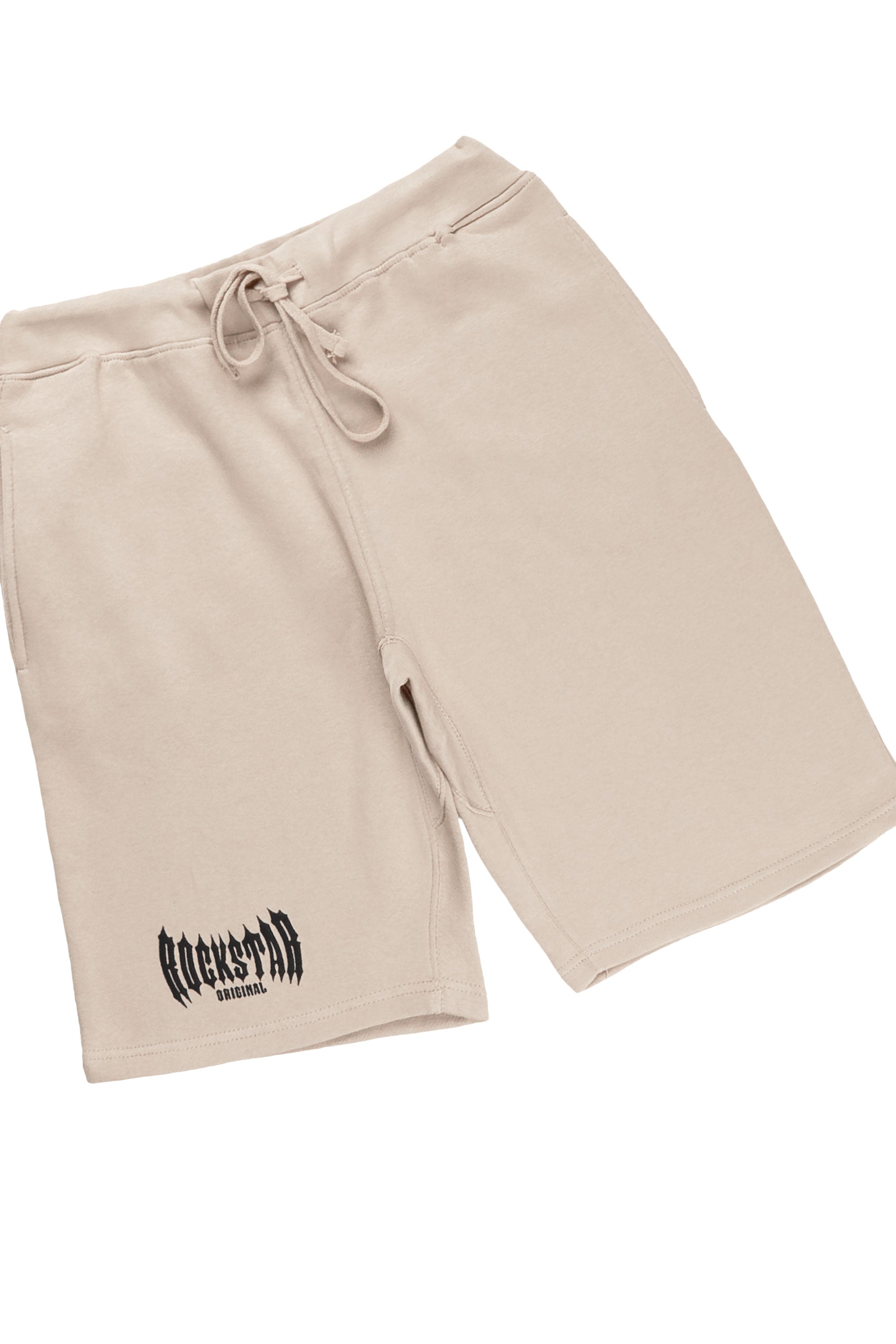 Skeller Beige Hoodie Short Set