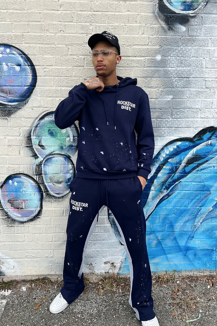 Raffer Navy Hoodie Flare Trackset