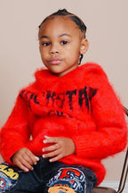Boys Andros Red Graphic Knit Hoodie