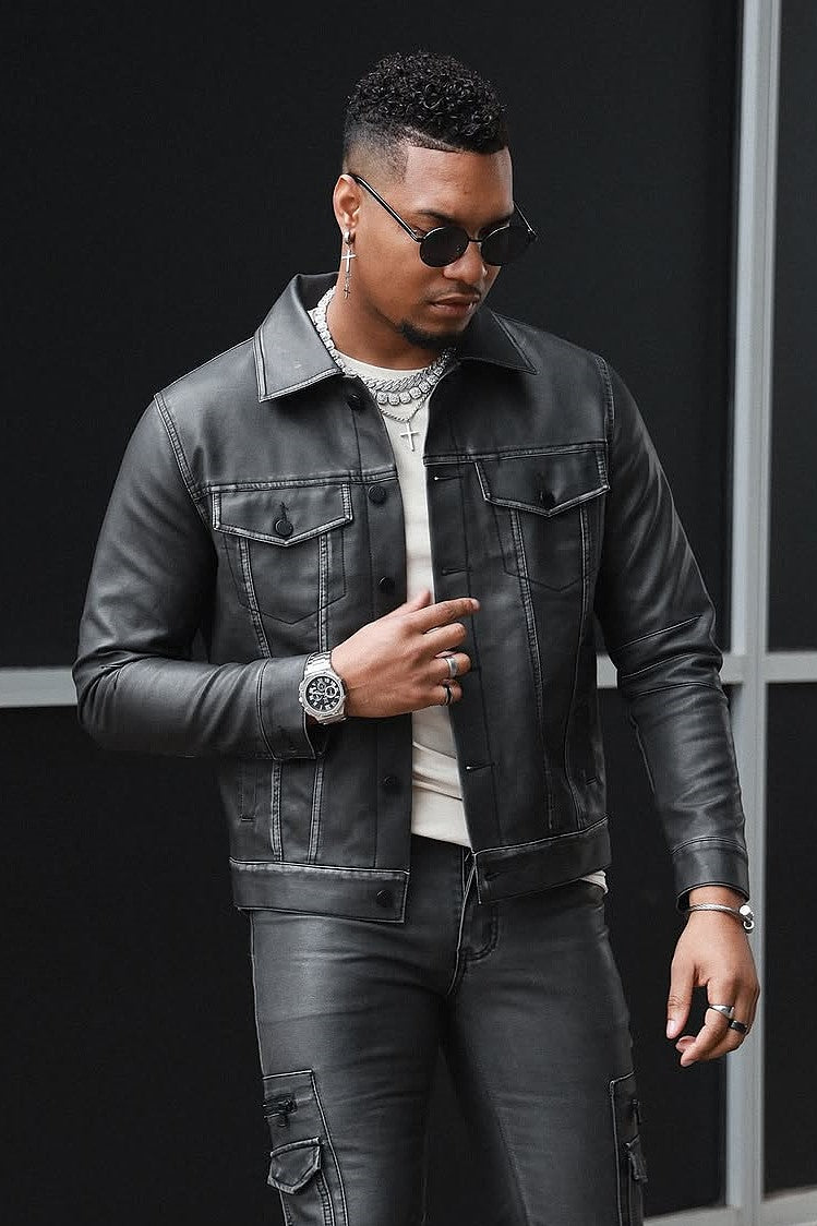 Deco Black PU Jacket