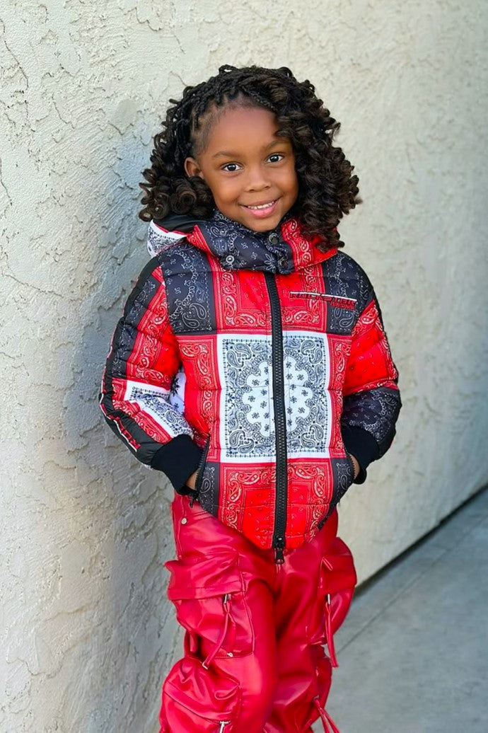 Girls Kyra Red Puffer Jacket