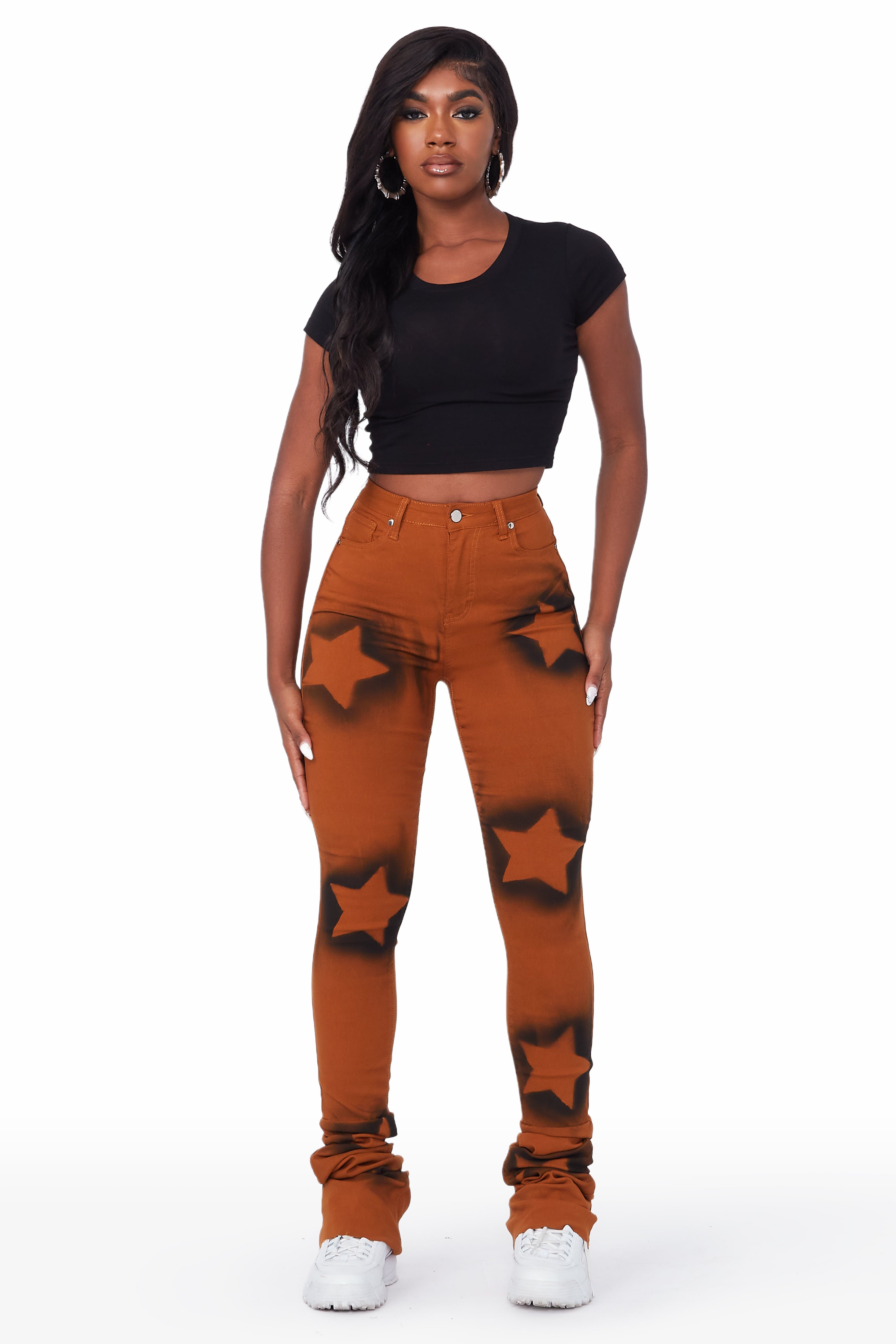 Stars In My Eyes Mustard Super Stacked Jean