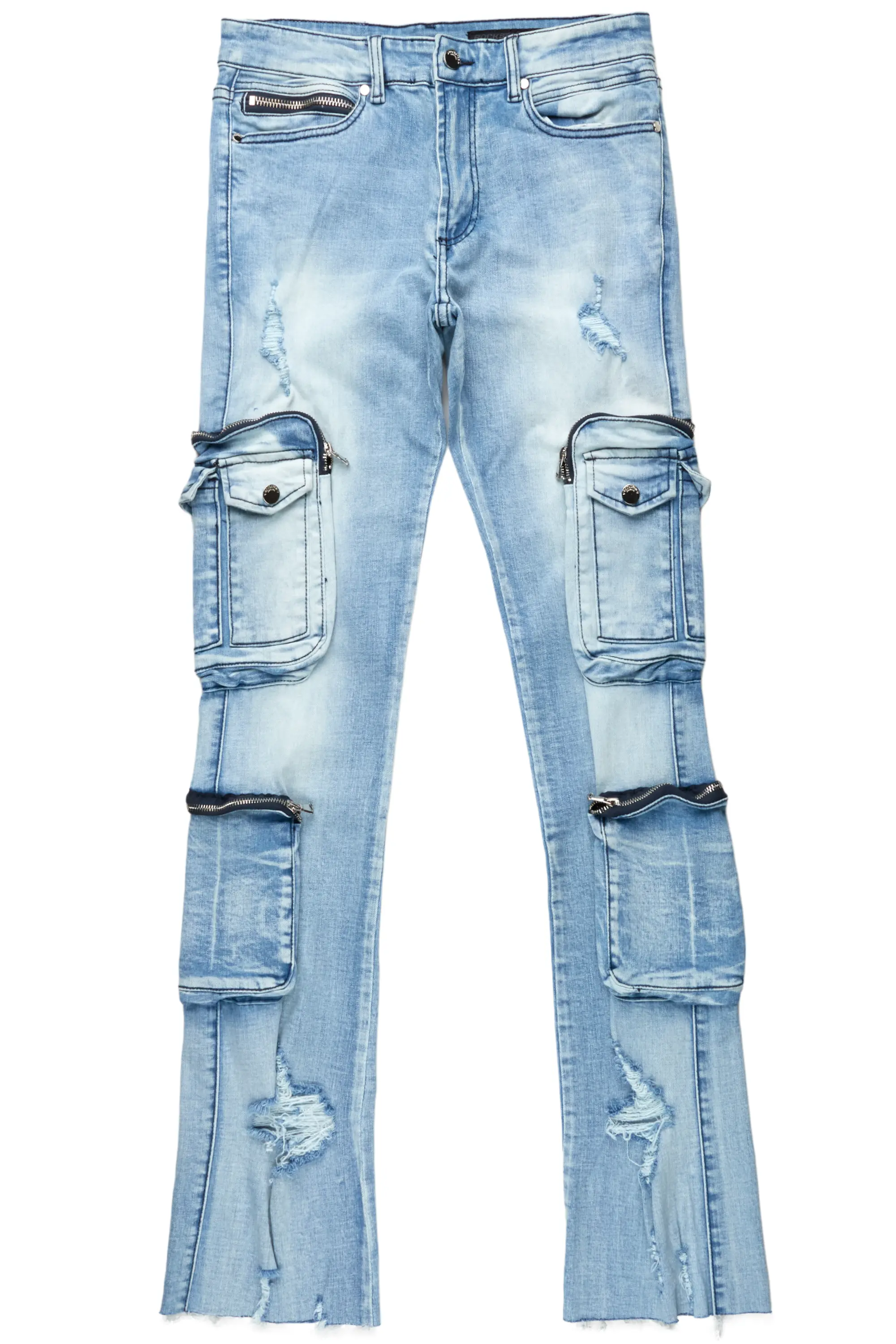 Sutton Blue Stacked Flare Jean
