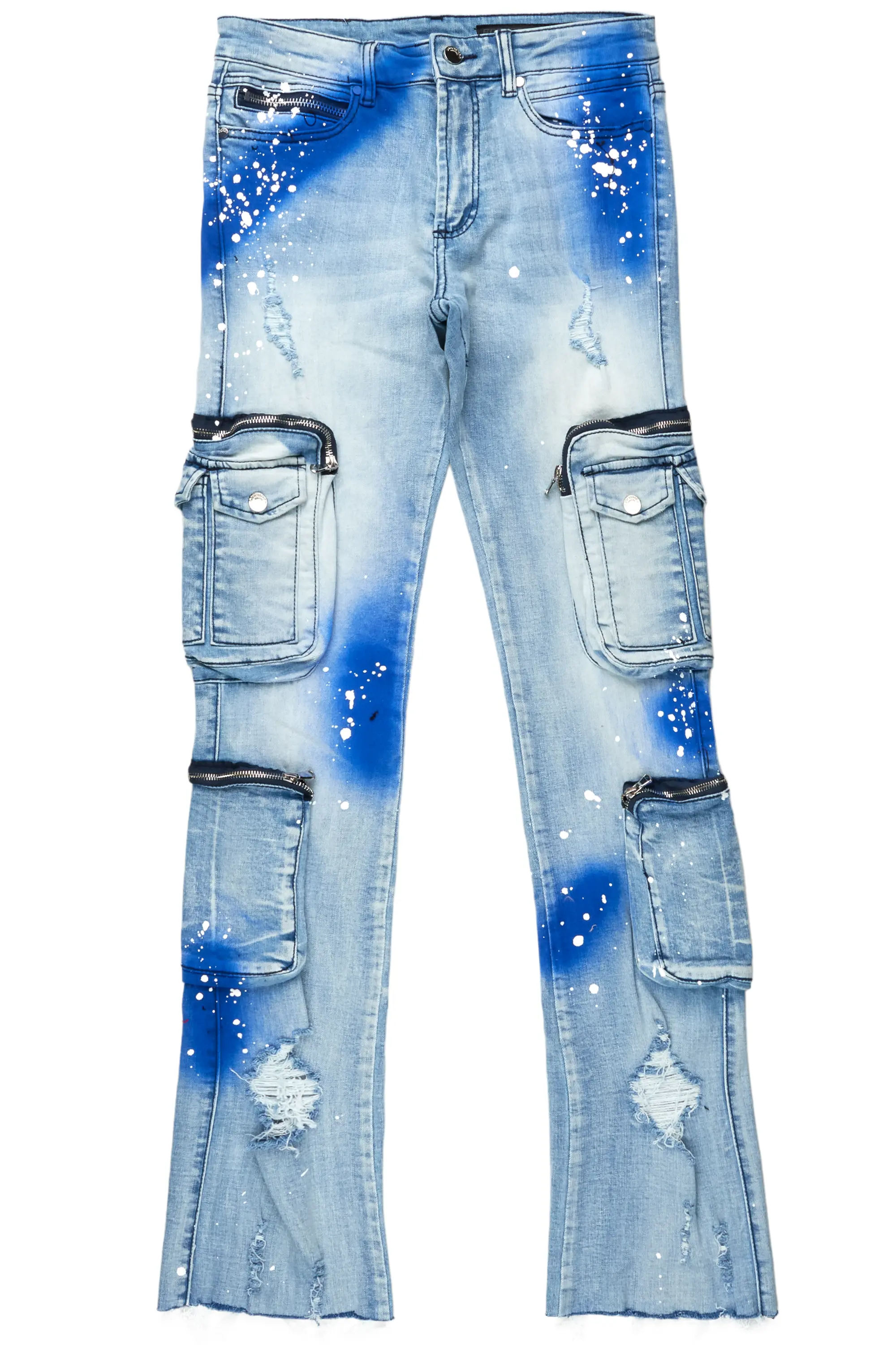 Dutton Blue/Royal Blue Super Stacked Flare Jean