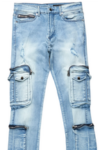 Sutton Blue Stacked Flare Jean