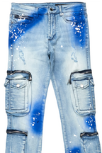 Dutton Blue/Royal Blue Super Stacked Flare Jean