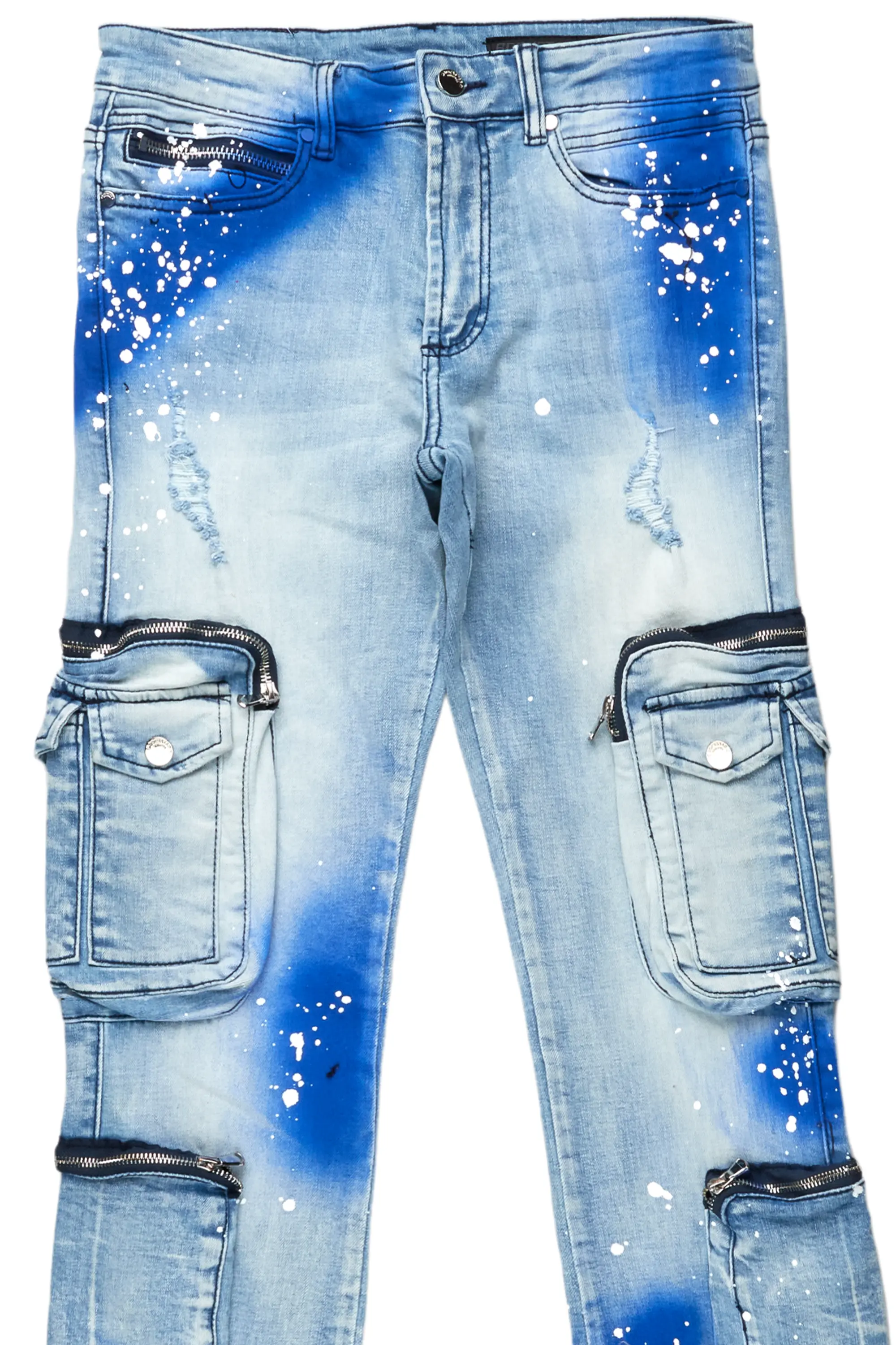 Dutton Blue/Royal Blue Super Stacked Flare Jean