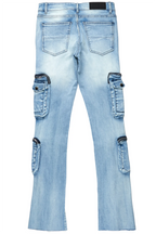 Sutton Blue Stacked Flare Jean