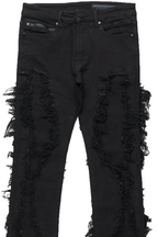 Tristan Jet Black Stacked Flare Jean
