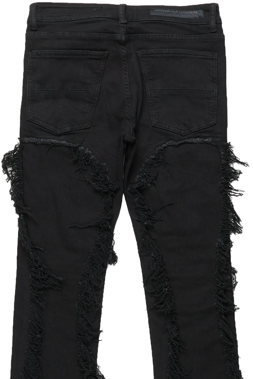 Tristan Jet Black Stacked Flare Jean