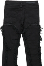 Tristan Jet Black Stacked Flare Jean