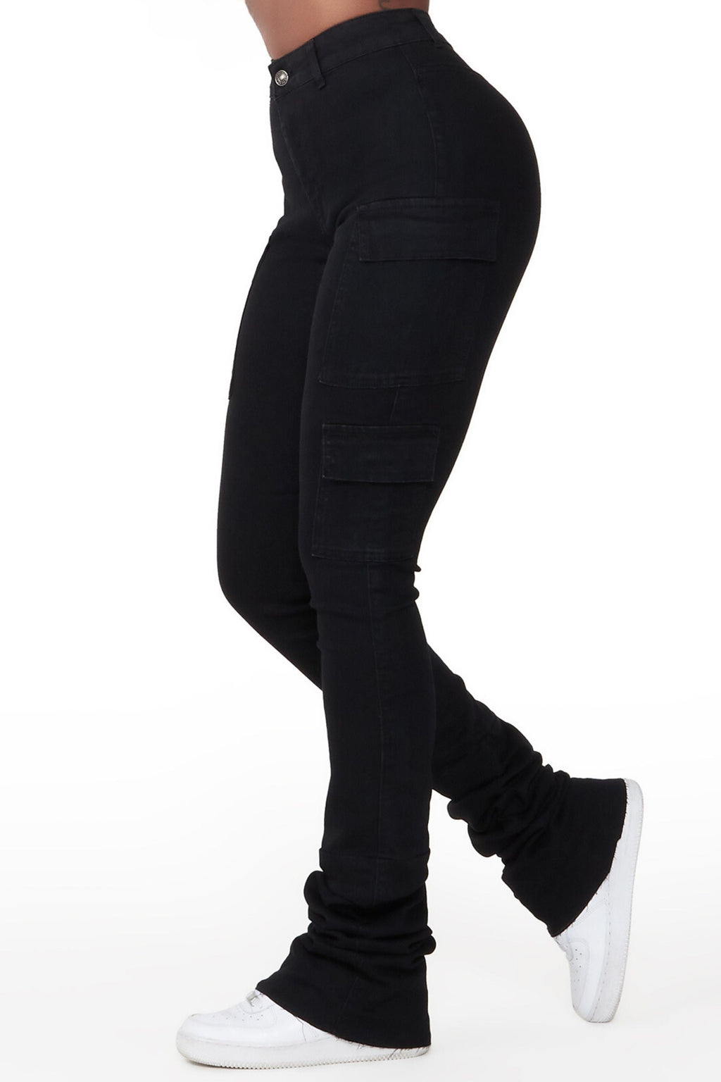 Vixen Black Cargo Super Stacked Jean