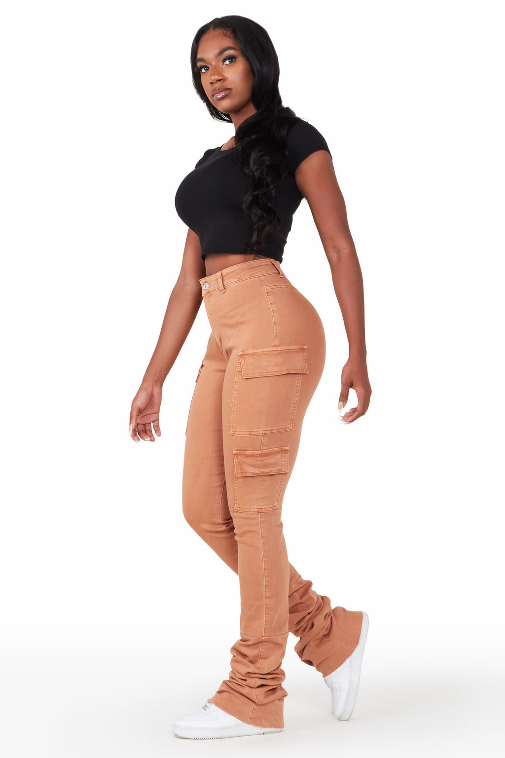 Vixen Camel Cargo Super Stacked Jean