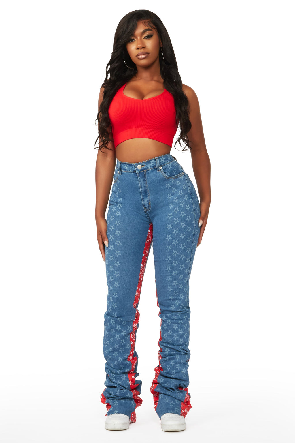 Chasing Stars Med. Wash Super Stacked Jean