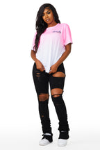 Sheana Black Distressed Super Stacked Jean