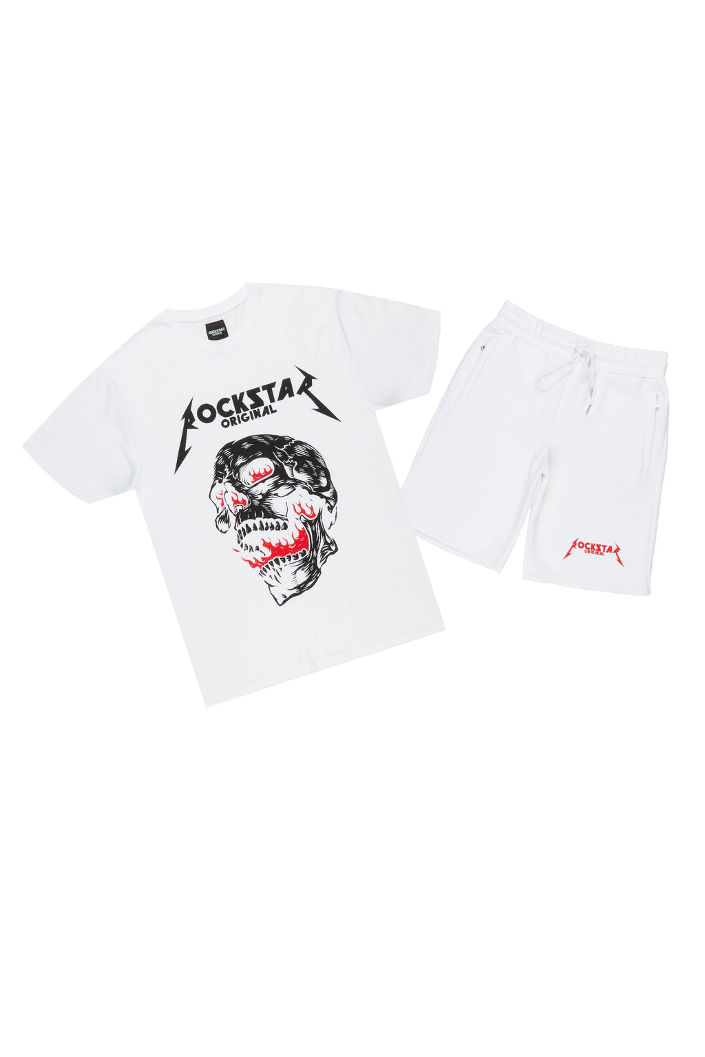 Wayan White T-Shirt Short Set