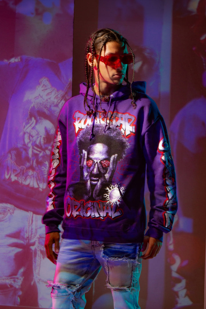 Acke Purple Graphic Hoodie