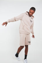 Nelly Taupe Hoodie Short Set