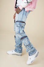 Sutton Blue Stacked Flare Jean