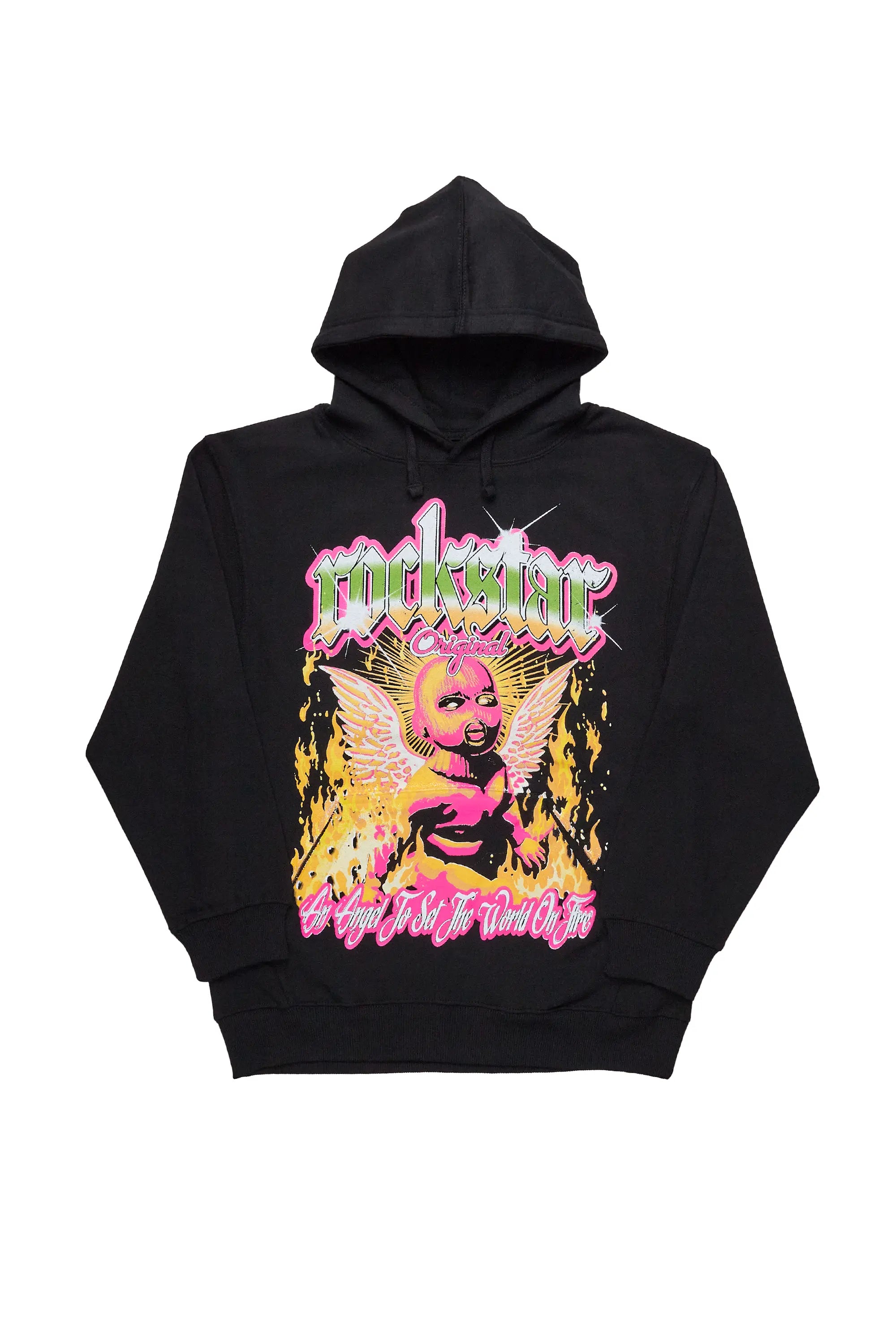 Whitefall Black Graphic Hoodie