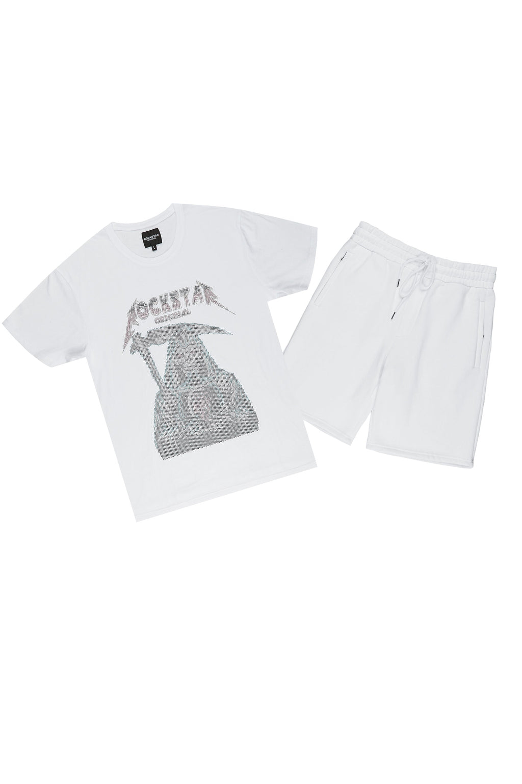 Woodson White Graphic T-Shirt Short Set