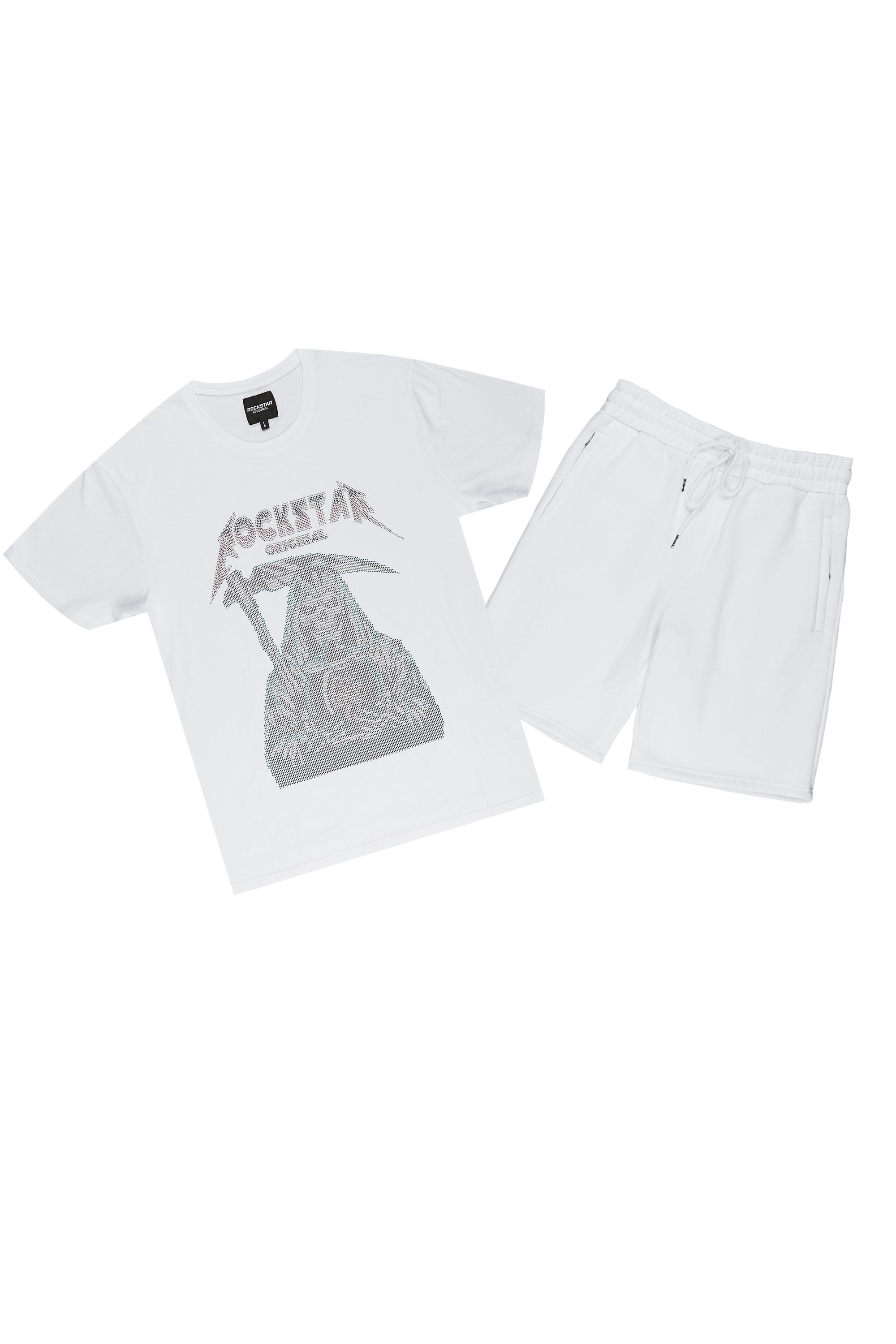 Woodson White Graphic T-Shirt Short Set