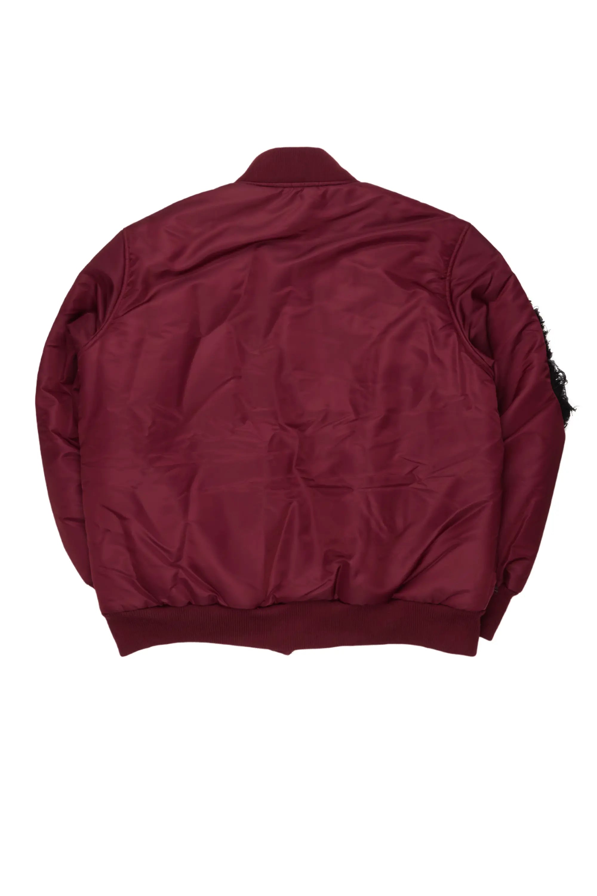 Xylo Burgundy Patchwork Bomber Jacket