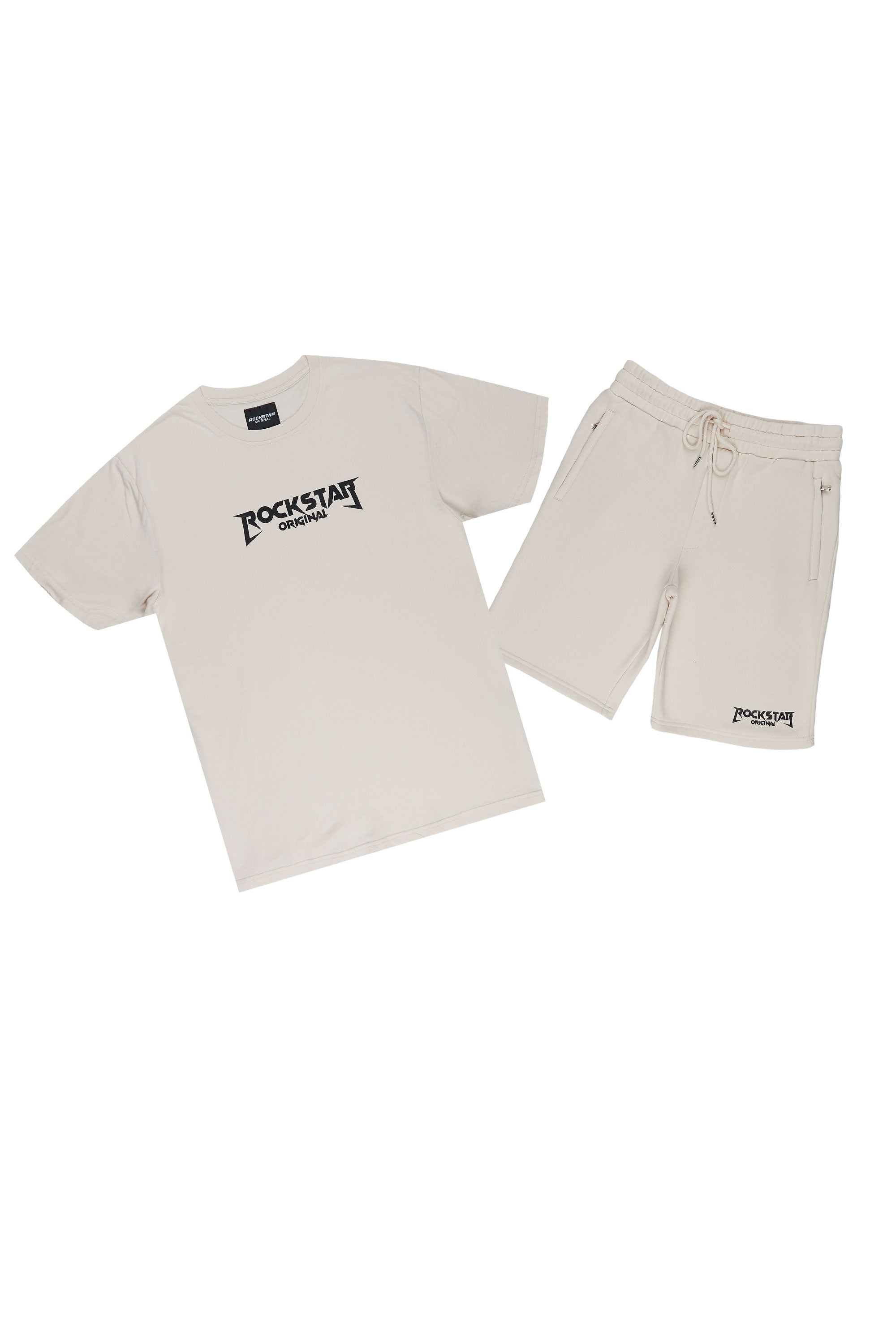 Yakau Beige T-Shirt Short Set