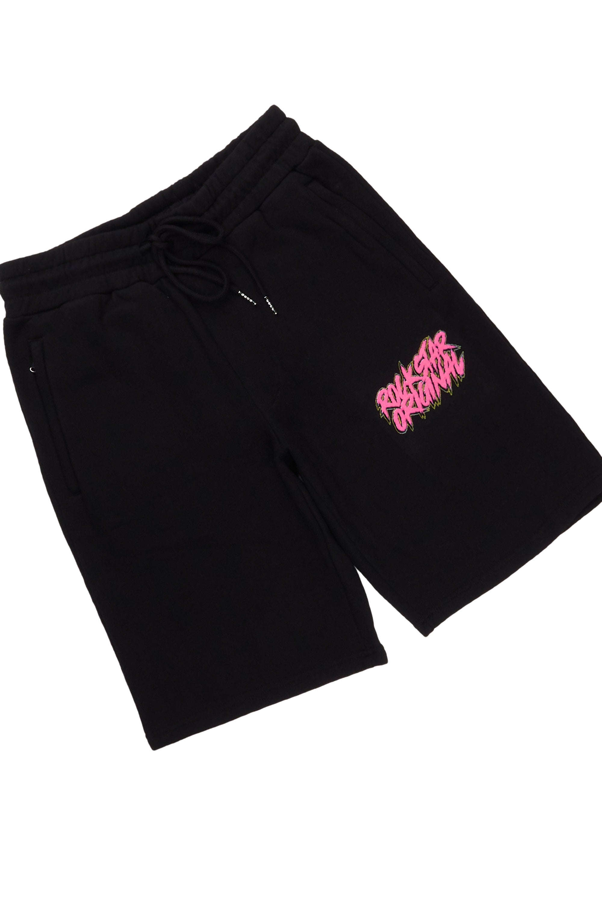 Zev Black Graphic T-Shirt Short Set