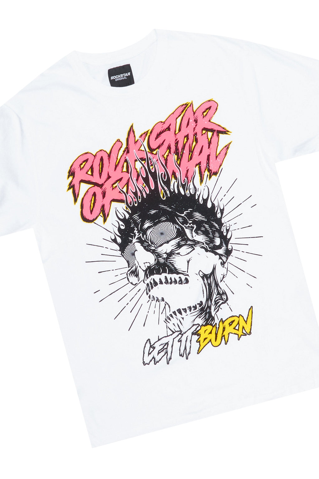 Zev White Graphic T-Shirt Short Set