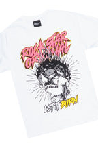 Zev White Graphic T-Shirt Short Set