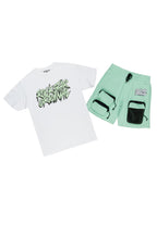Zustrand White/Green T-Shirt Short Set
