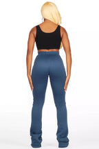 Juliana Navy Super Stacked Track Pant