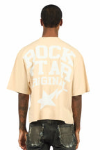 Gerrit Beige/White Boxy Crop T-Shirt