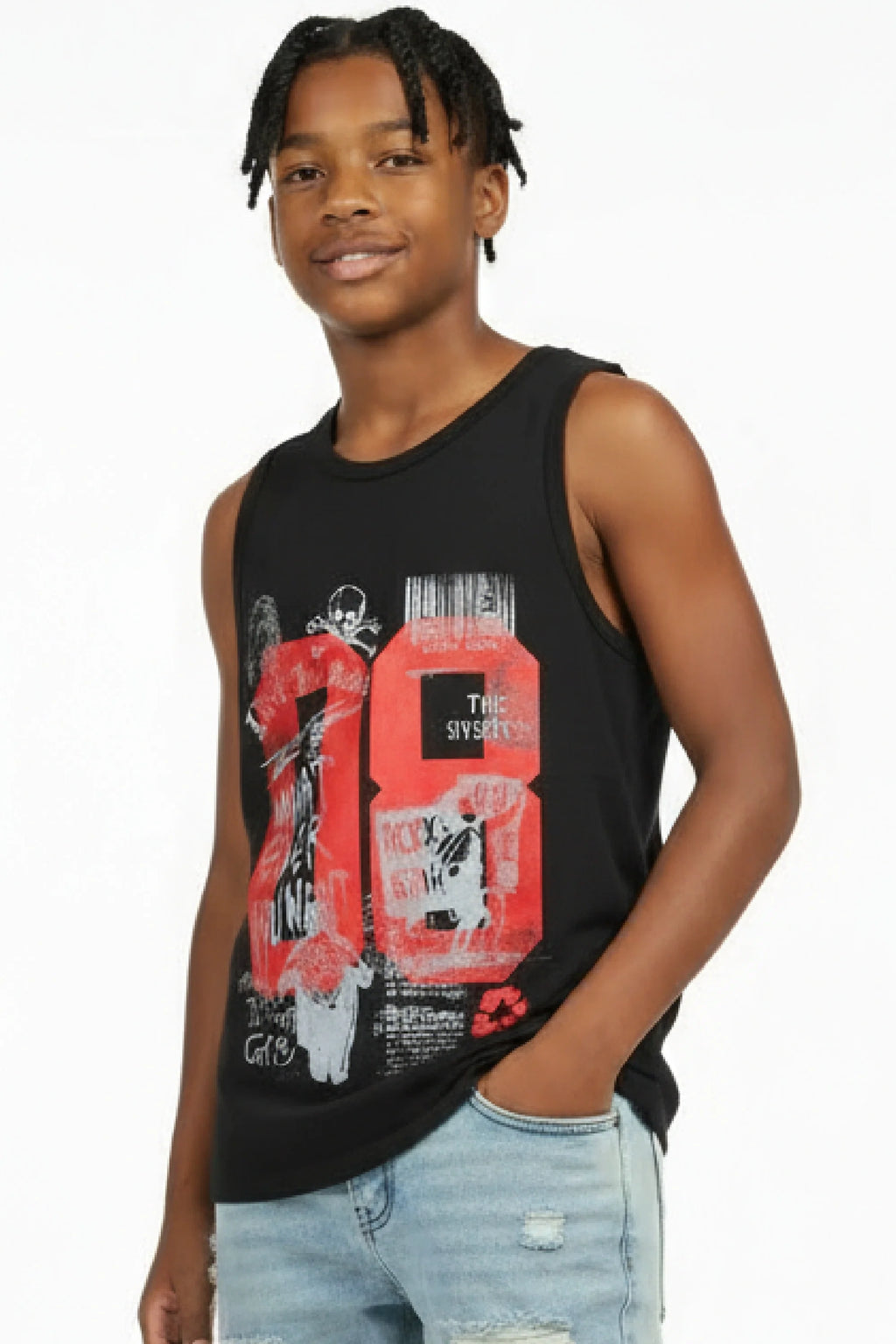 Boys Beau Black Tank Top