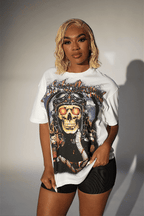 Braniyah White Rhinestone Short Sleeve Tee