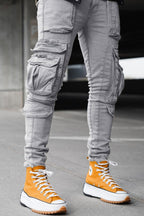 Iniko Grey Skinny Fit Cargo Jean