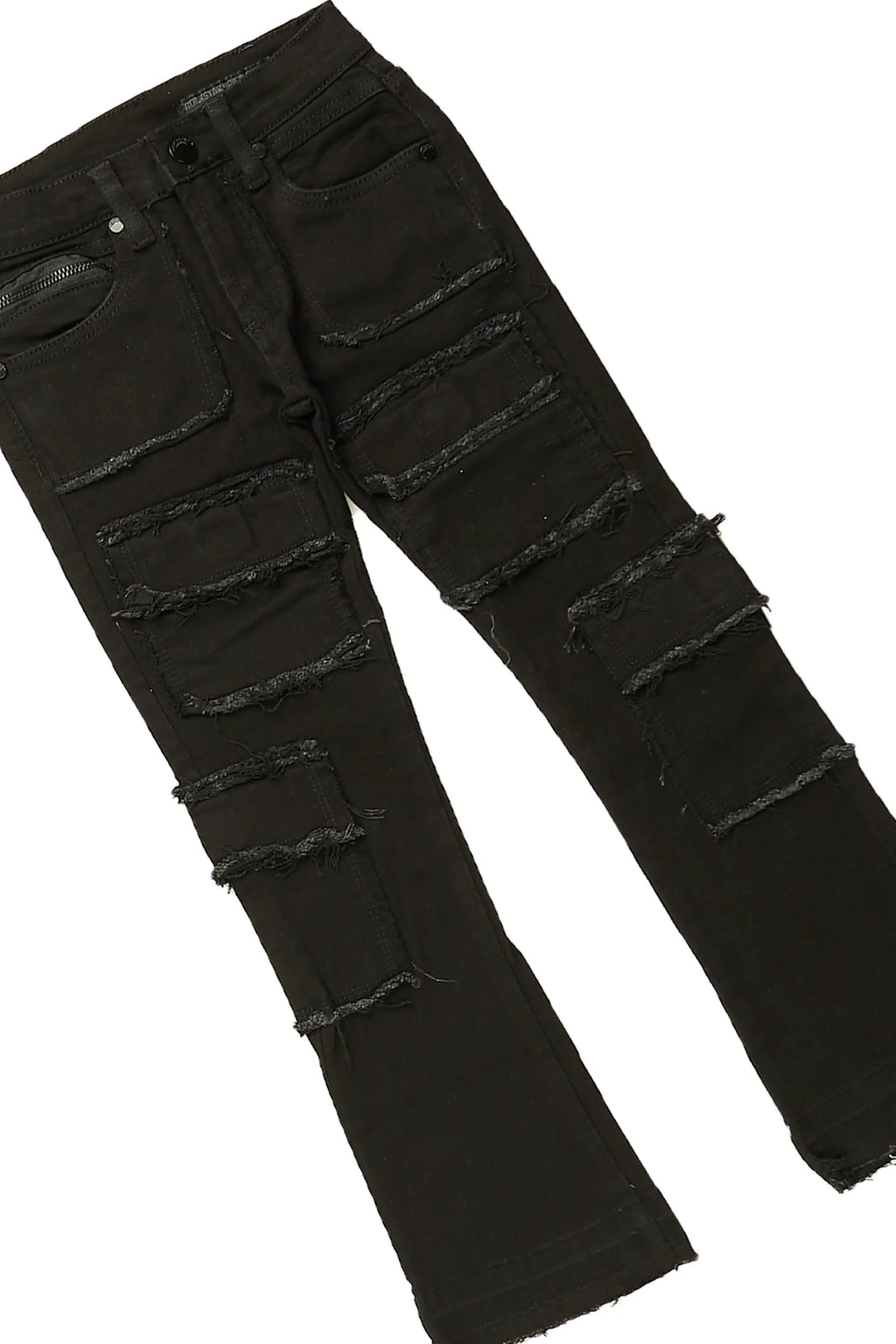 Boys Stanley Black T-Shirt/Stacked Flare Jean Set