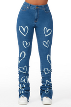 Mrs. Steal Your Heart Med. Wash Super Stacked Jean