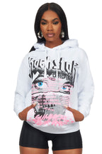 Latyra White Oversized Hoodie