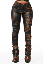 The Drama Snake PU Super Stacked Pant