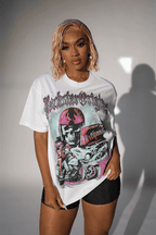 Yarri White Rhinestone Short Sleeve Tee