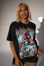 Yarri Black Rhinestone Short Sleeve Tee